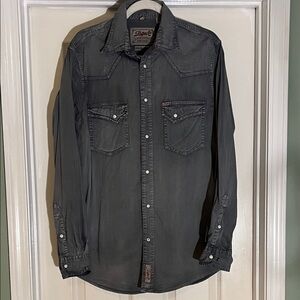 Rafter C Cowboy Collection Charcoal Button-Up Shirt